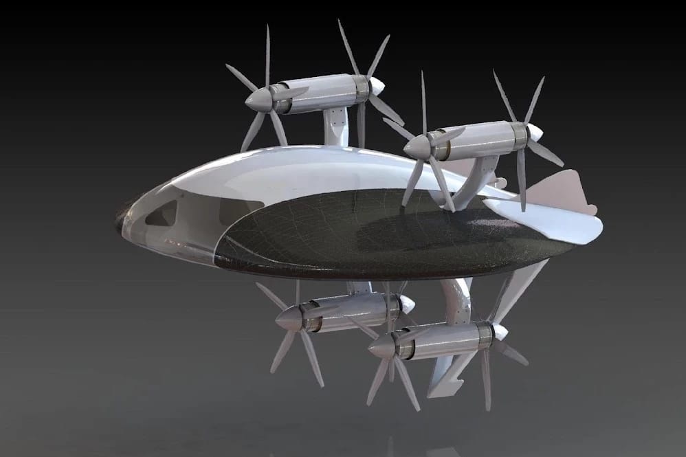 В США представлен прототип воздушного такси, в виде летающей тарелки - Zeva Zero.  