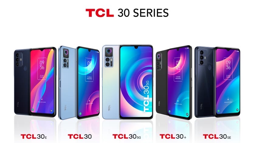 TCL показала на выставке MWC 2022 серию из пяти смартфонов среднего сегмента - TCL 30.