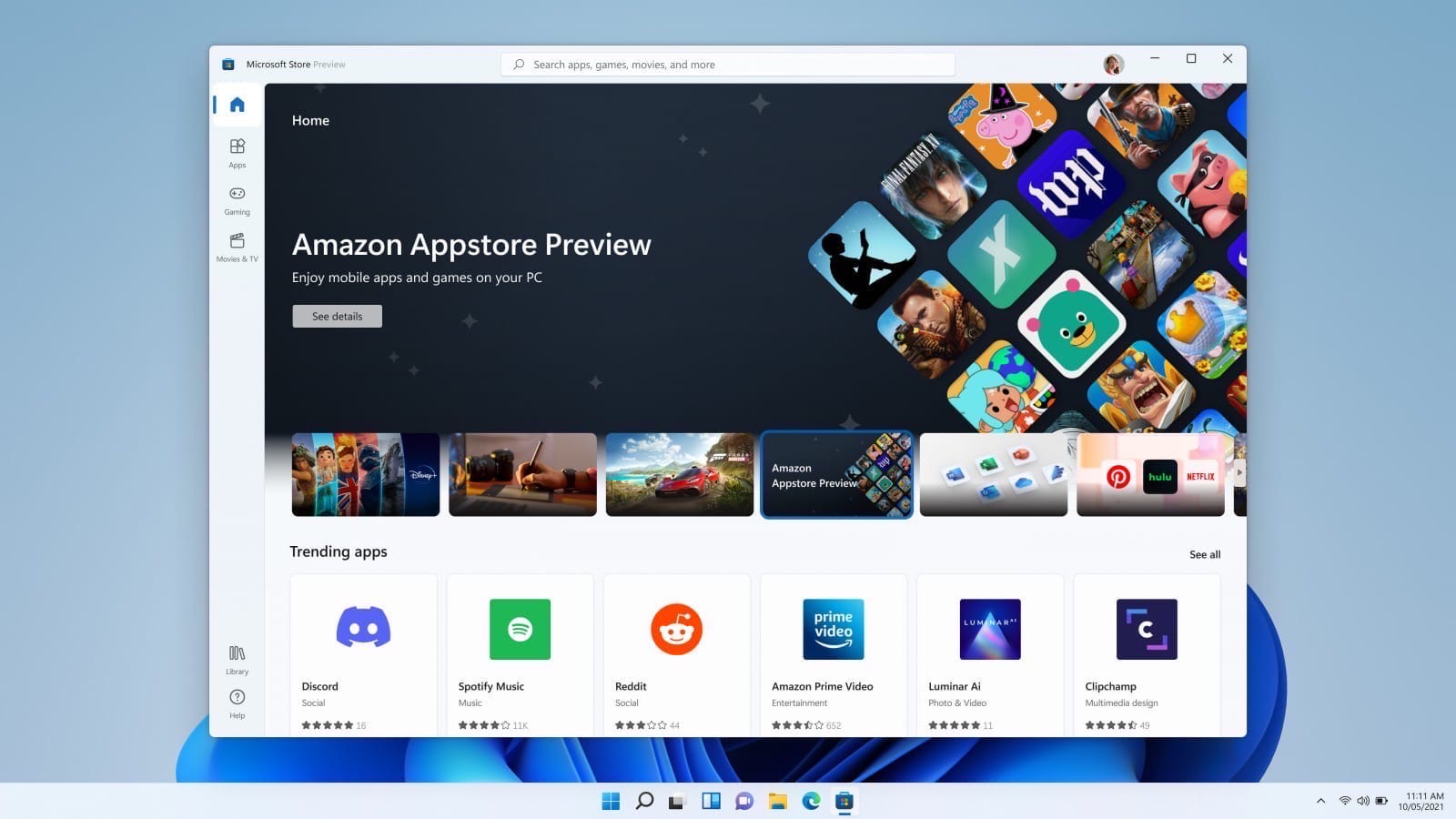 В Microsoft Store на Windows 11 стали доступны Android-приложения.