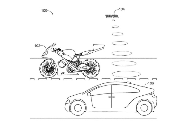 Honda подала заявку на патент, в котором описывается технология установки дрона на электрический спортивный мотоцикл.