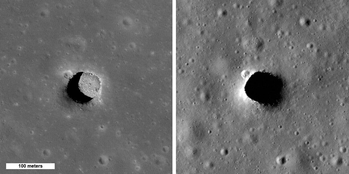 На Луне обнаружены пещеры с комфортной для человека температурой, которая держится постоянно. 